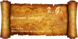 Kuzsma Gergő névjegykártya